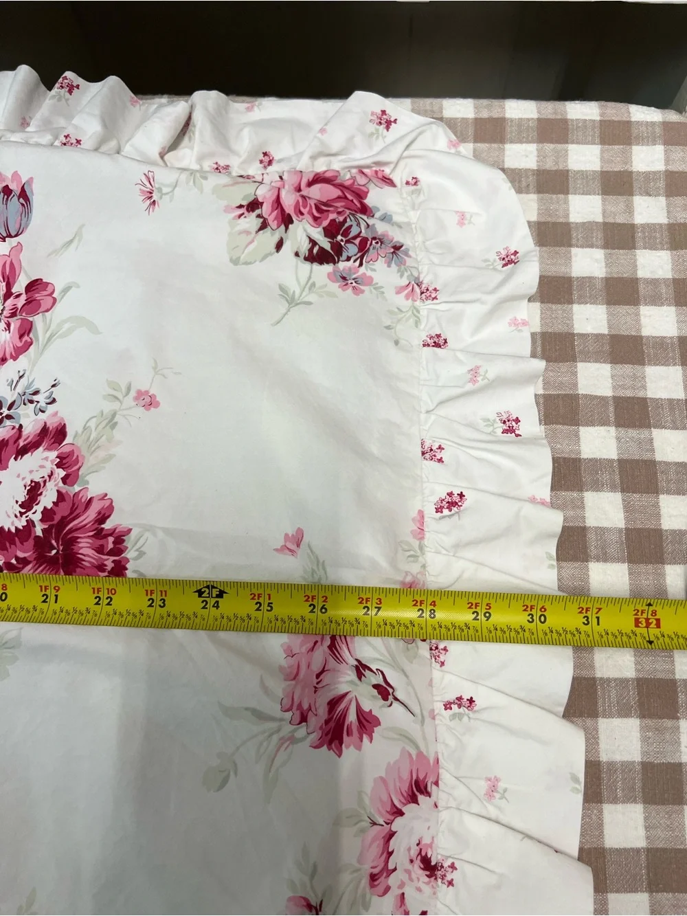 2 Simply shabby chic pillow shams pink flower cottage core bedding grandma core